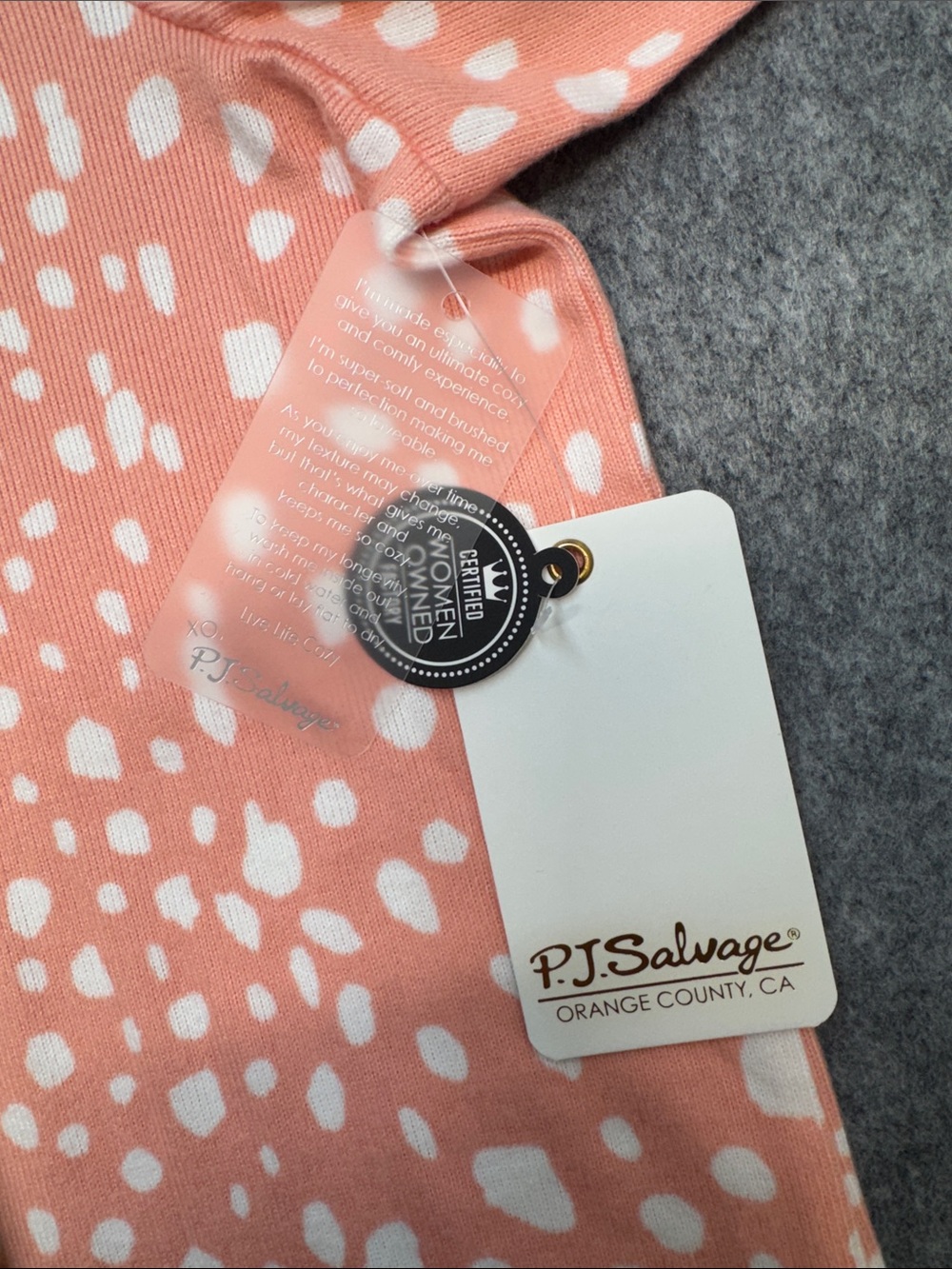 PJ Salvage Womens Coral Crystal Cove Printed Long Sleeve Pullover top medium - Picture 5 of 7
